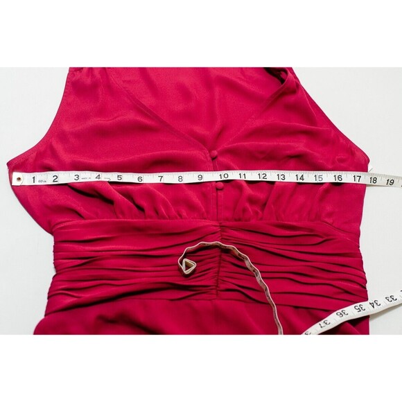 Chelsea 28 Pink Sleeveless Blouse V Neck Button Front Burgundy Berry Med Barbie - Picture 7 of 8